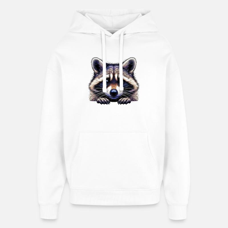 Raton laveur - Sweat à capuche unisexe Stanley/Stella Oversized - blanc