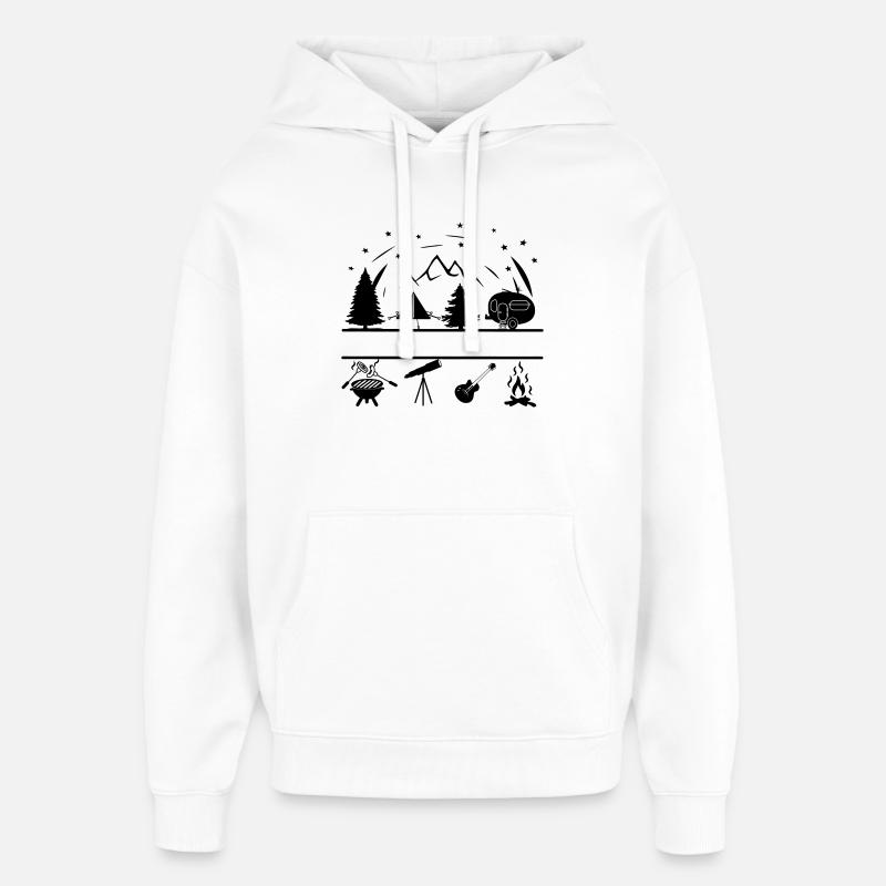 Camping Life Banner - Oversized Unisex Hoodie von Stanley/Stella - Weiß