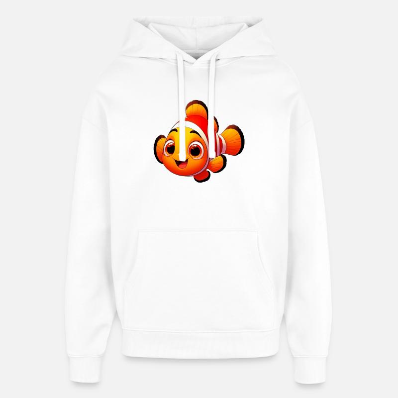 Poisson-clown - Sweat à capuche unisexe Stanley/Stella Oversized - blanc