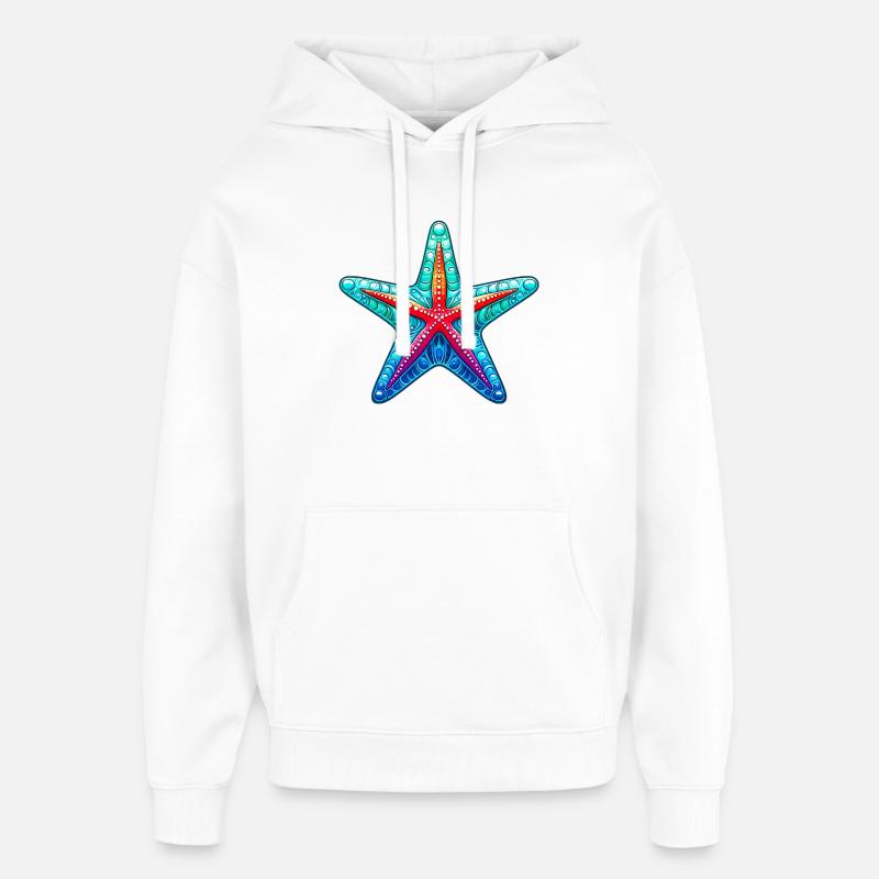 Étoile de mer - Sweat à capuche unisexe Stanley/Stella Oversized - blanc