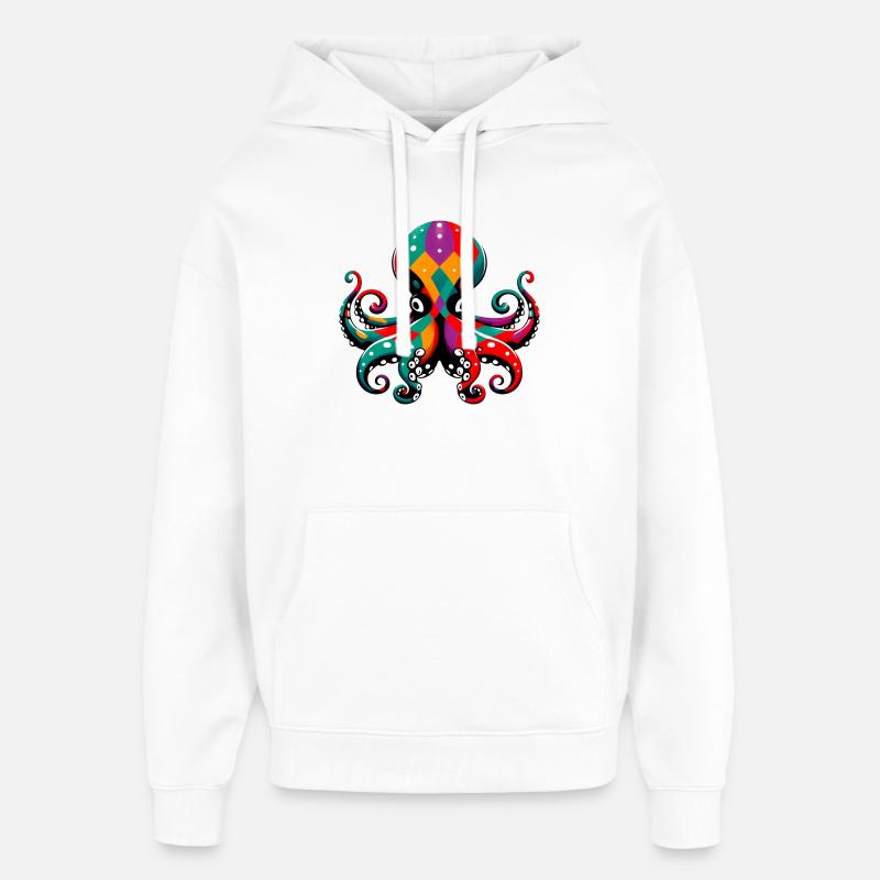 Pieuvre arlequin - Sweat à capuche unisexe Stanley/Stella Oversized - blanc