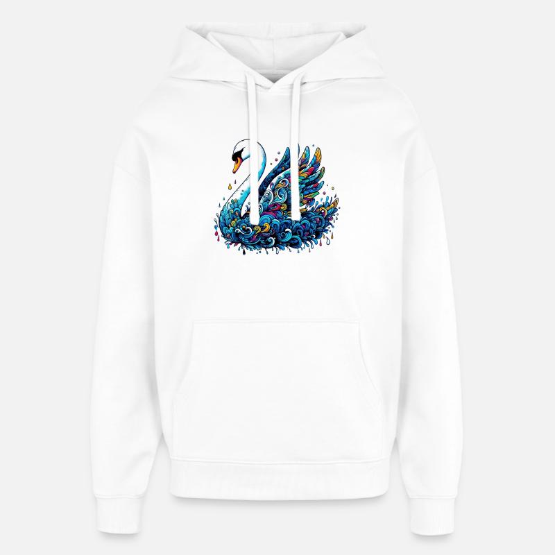 Cygne - Sweat à capuche unisexe Stanley/Stella Oversized - blanc