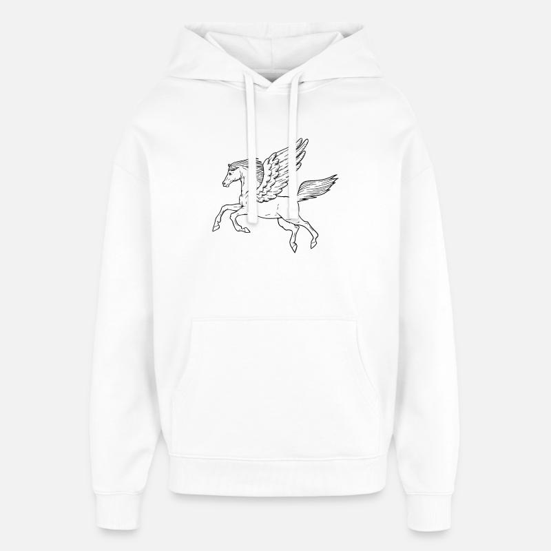 Pégase - Sweat à capuche unisexe Stanley/Stella Oversized - blanc