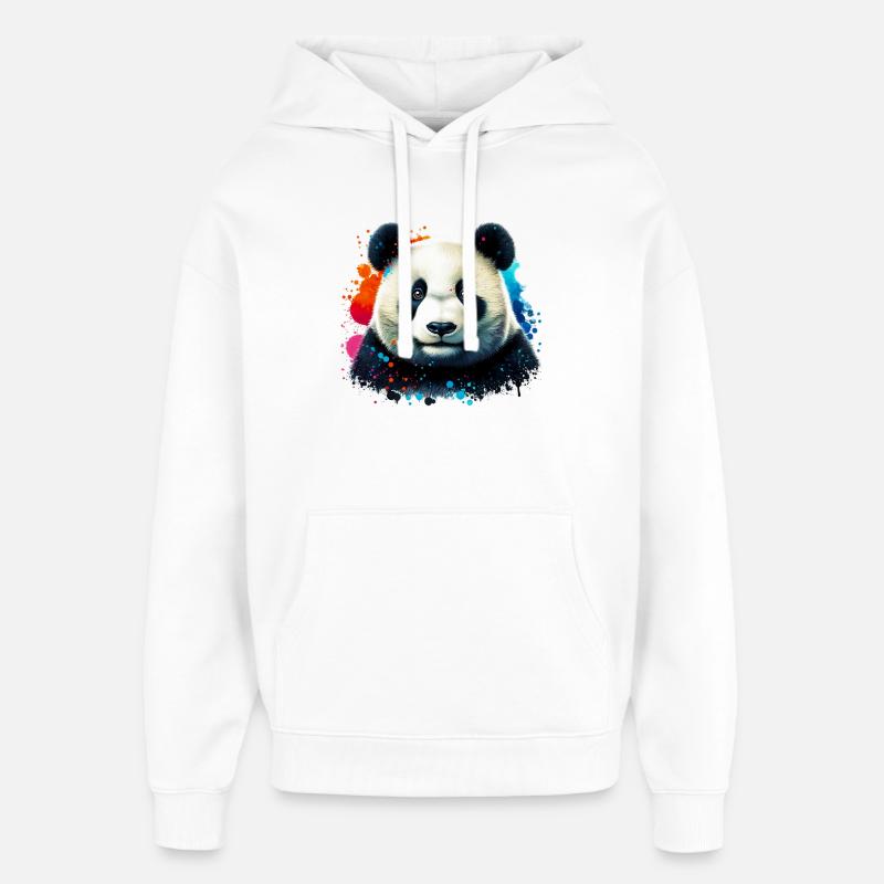 Panda - Sweat à capuche unisexe Stanley/Stella Oversized - blanc