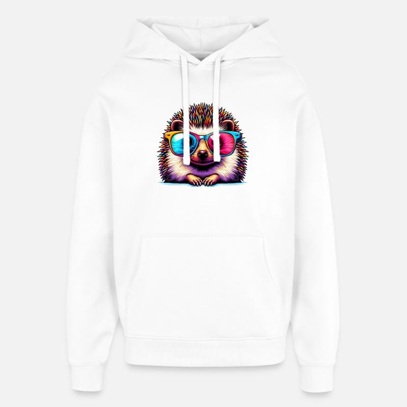 Igel mit Sonnenbrille - Oversized Unisex Hoodie von Stanley/Stella - Weiß