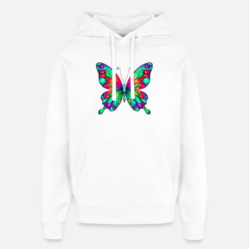 Papillon - Sweat à capuche unisexe Stanley/Stella Oversized - blanc
