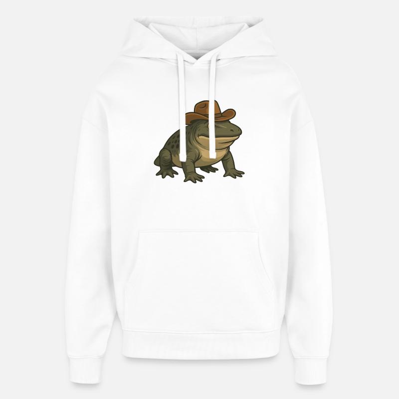 Urzeitliches Amphibium Cartoon Texas Evolution - Oversized Unisex Hoodie von Stanley/Stella - Weiß
