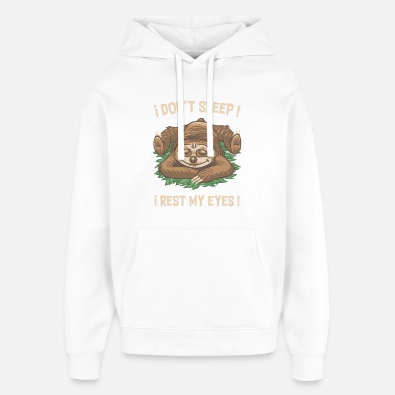 Je ne dors pas ! - Sweat à capuche unisexe Stanley/Stella Oversized - blanc
