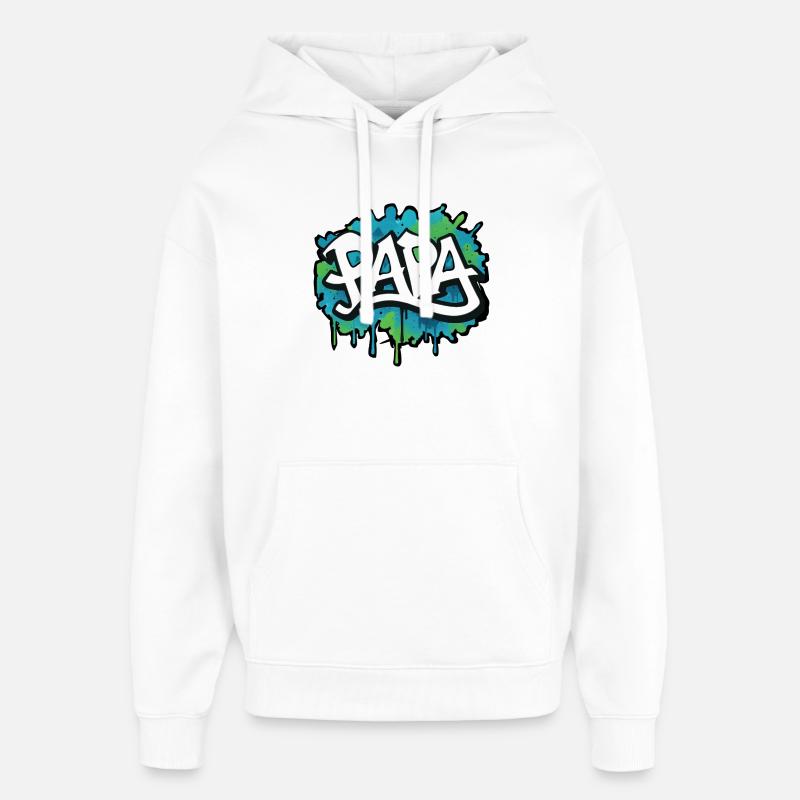 Graffiti Style Papa T-Shirt Design - Sweat à capuche unisexe Stanley/Stella Oversized - blanc