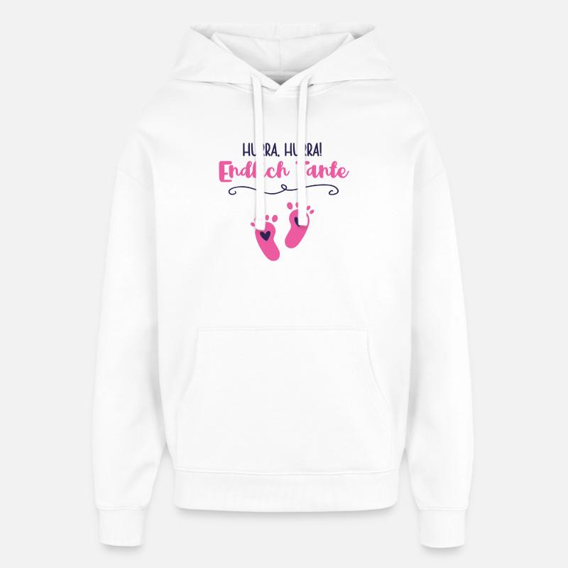 Enfin tante marraine devient bébé annonce - Sweat à capuche unisexe Stanley/Stella Oversized - blanc