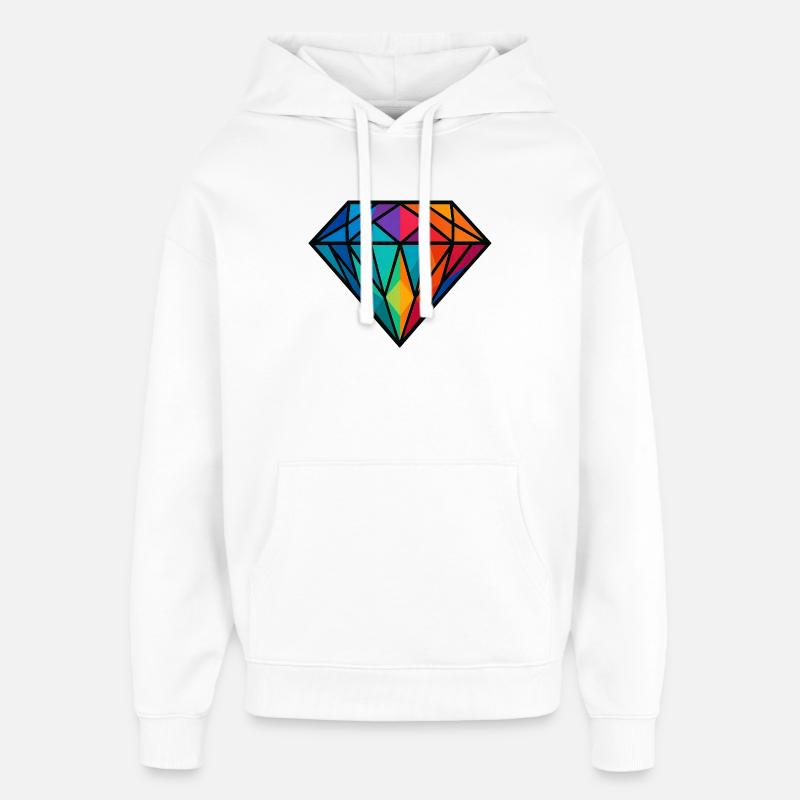 Diamant - Sweat à capuche unisexe Stanley/Stella Oversized - blanc