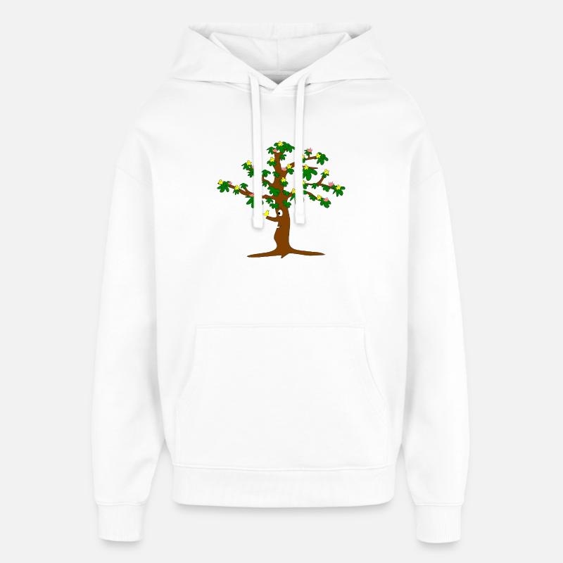Arbre plein de fleurs - Sweat à capuche unisexe Stanley/Stella Oversized - blanc