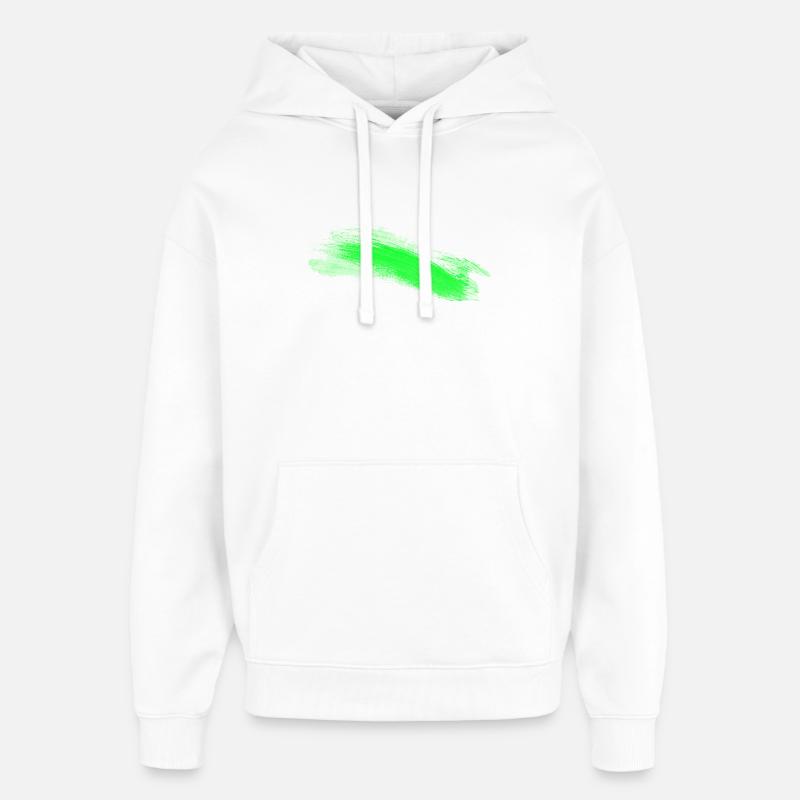 Trait de pinceau vert abstrait - Sweat à capuche unisexe Stanley/Stella Oversized - blanc