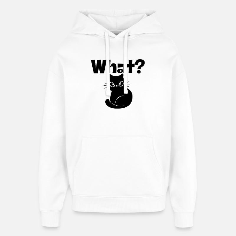 What Cat - Sweat à capuche unisexe Stanley/Stella Oversized - blanc