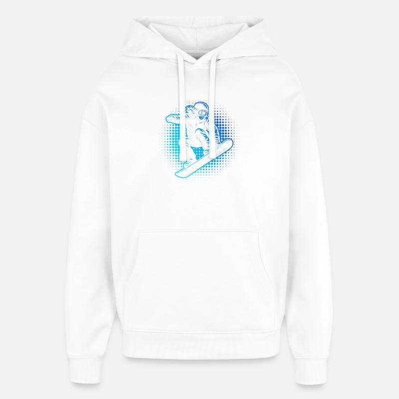 Demi-tons de snowboardeur néon - Sweat à capuche unisexe Stanley/Stella Oversized - blanc