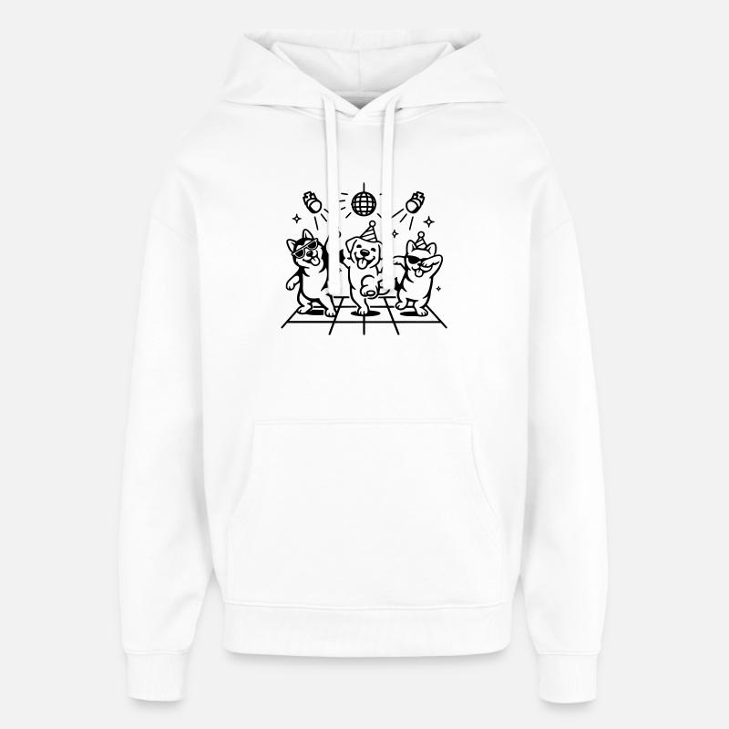 Dancing Party Dogs Kids Disco - Sweat à capuche unisexe Stanley/Stella Oversized - blanc