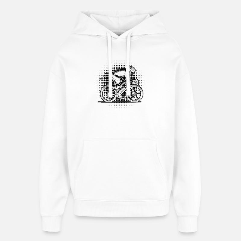 En résumé, le vélo de route - Sweat à capuche unisexe Stanley/Stella Oversized - blanc