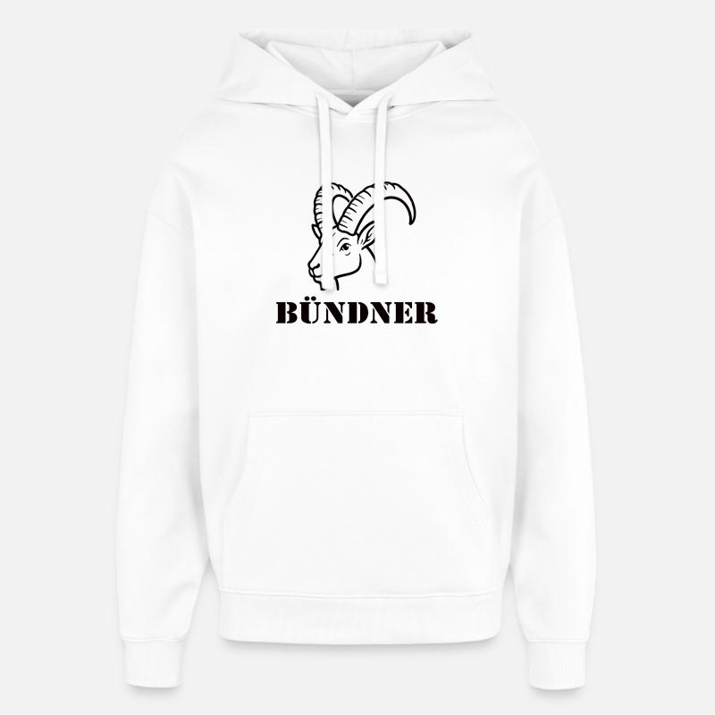 Grisons Alpine Bock - Sweat à capuche unisexe Stanley/Stella Oversized - blanc