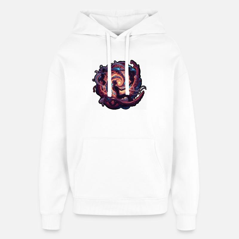 Vortex Cosmique Dansant - Sweat à capuche unisexe Stanley/Stella Oversized - blanc