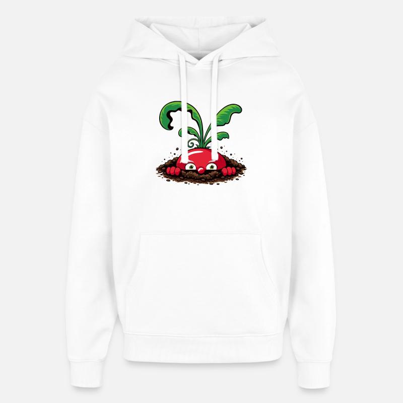 Radis curieux de la terre - Sweat à capuche unisexe Stanley/Stella Oversized - blanc