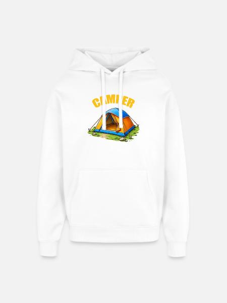 Zelt Abenteuer Cartoon - Oversized Unisex Hoodie von Stanley/Stella - Weiß