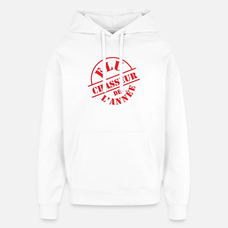 Élu chasseur de l’année - Sweat à capuche unisexe Stanley/Stella Oversized - blanc