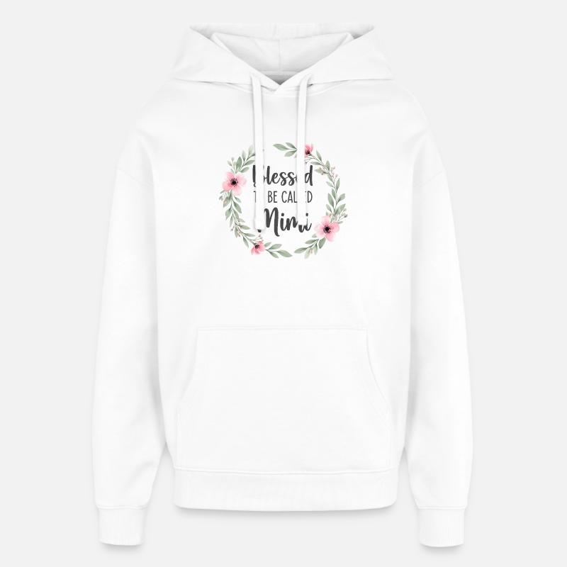 Cadeau de grand-mère heureuse d’être grand-mère - Sweat à capuche unisexe Stanley/Stella Oversized - blanc