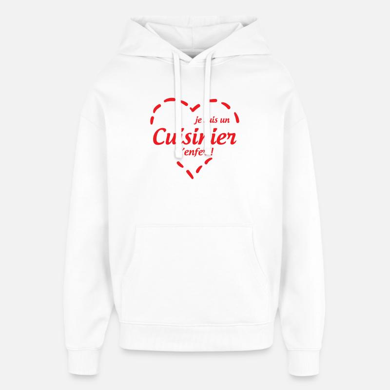 Je suis un cuisinier d’enfer  - Sweat à capuche unisexe Stanley/Stella Oversized - blanc