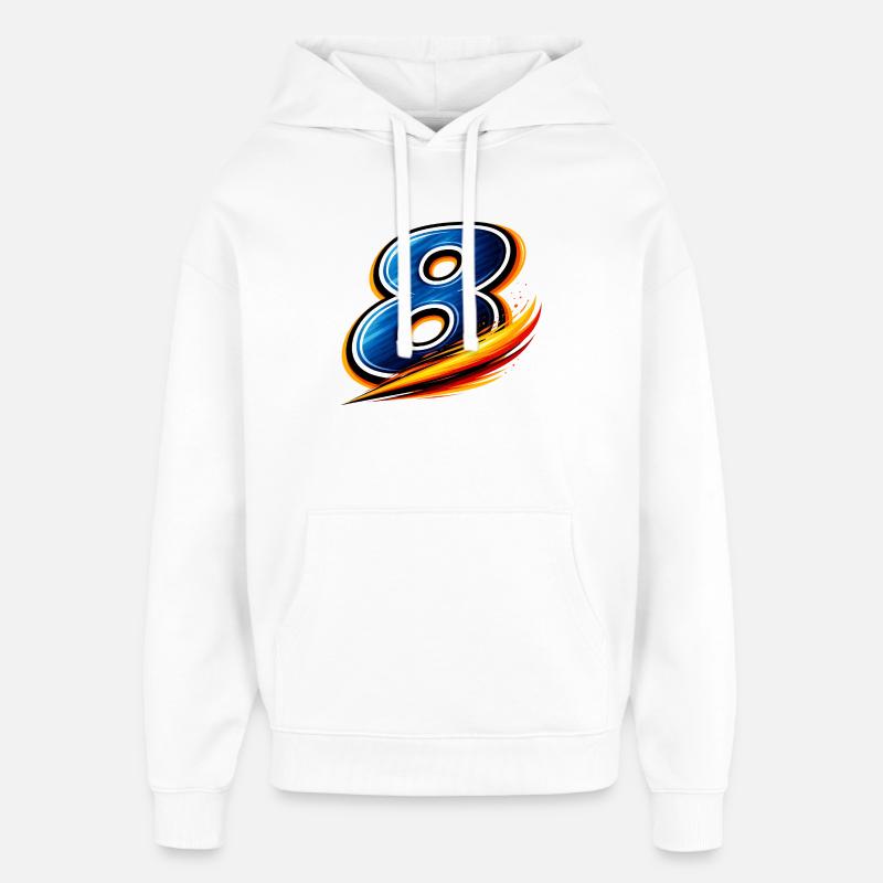 Nummer 8 Fotbollströja Mittfältsallrounder - Stanley/Stella Oversized Huvtröja Unisex - vit