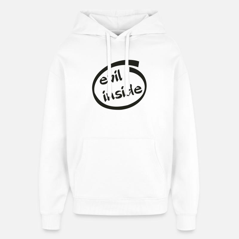 Evil Inside Ring Graphic - Oversized Unisex Hoodie by Stanley/Stella - white