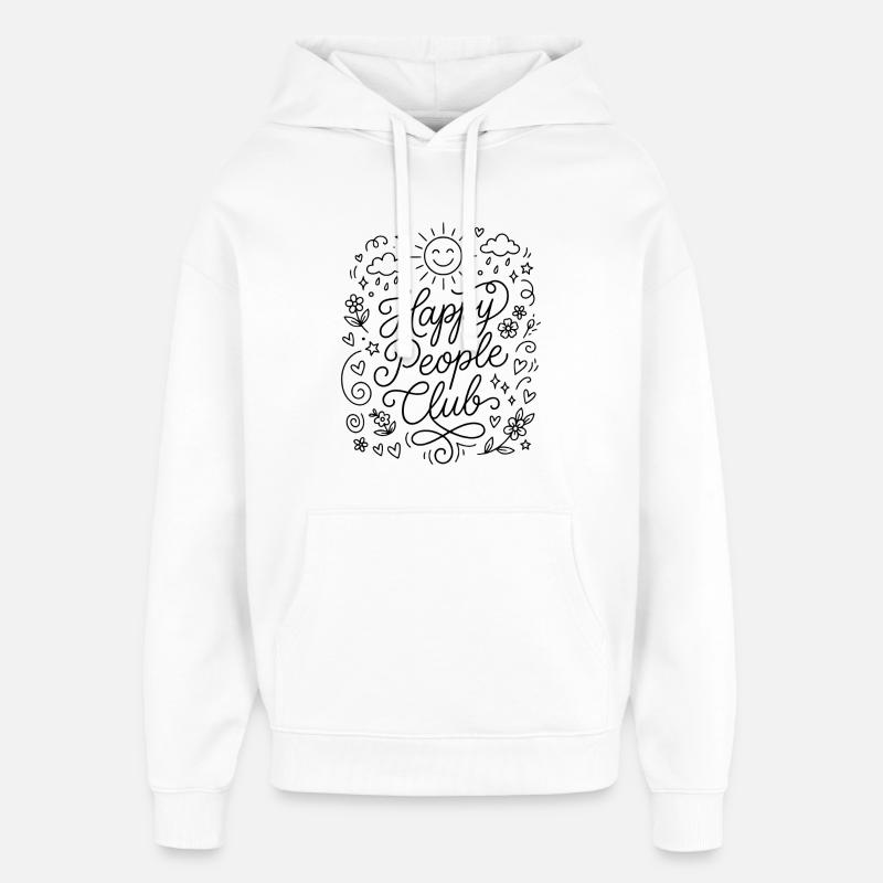 Club des Gens Heureux - Sweat à capuche unisexe Stanley/Stella Oversized - blanc