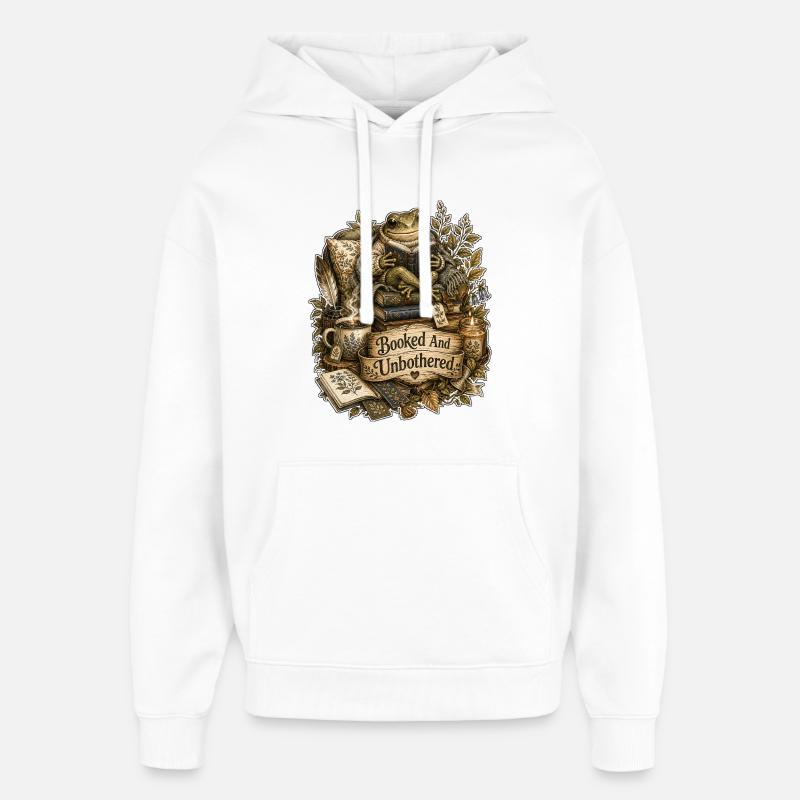 Grenouille réservée et indifférente - Sweat à capuche unisexe Stanley/Stella Oversized - blanc