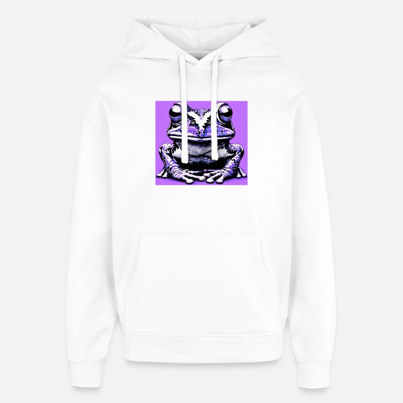 grenouille - Sweat à capuche unisexe Stanley/Stella Oversized - blanc