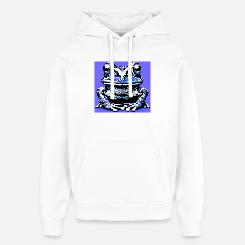 grenouille - Sweat à capuche unisexe Stanley/Stella Oversized - blanc