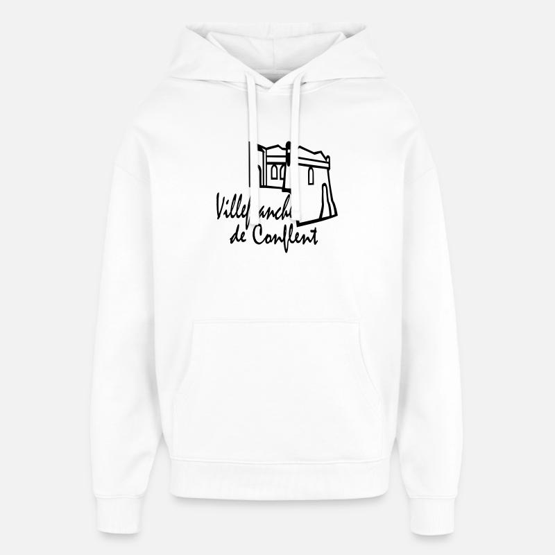 villefranche de conflent - Sweat à capuche unisexe Stanley/Stella Oversized - blanc