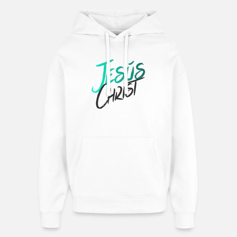 Jésus-Christ Jésus-Christ - Sweat à capuche unisexe Stanley/Stella Oversized - blanc