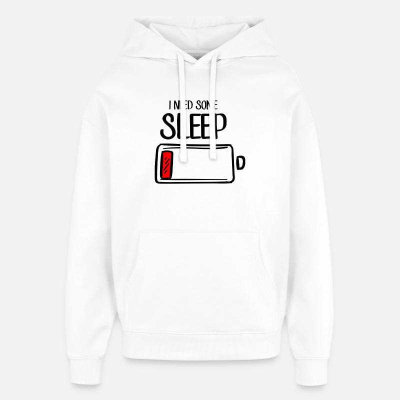 Trait cramoisi sur fond noir - Sweat à capuche unisexe Stanley/Stella Oversized - blanc