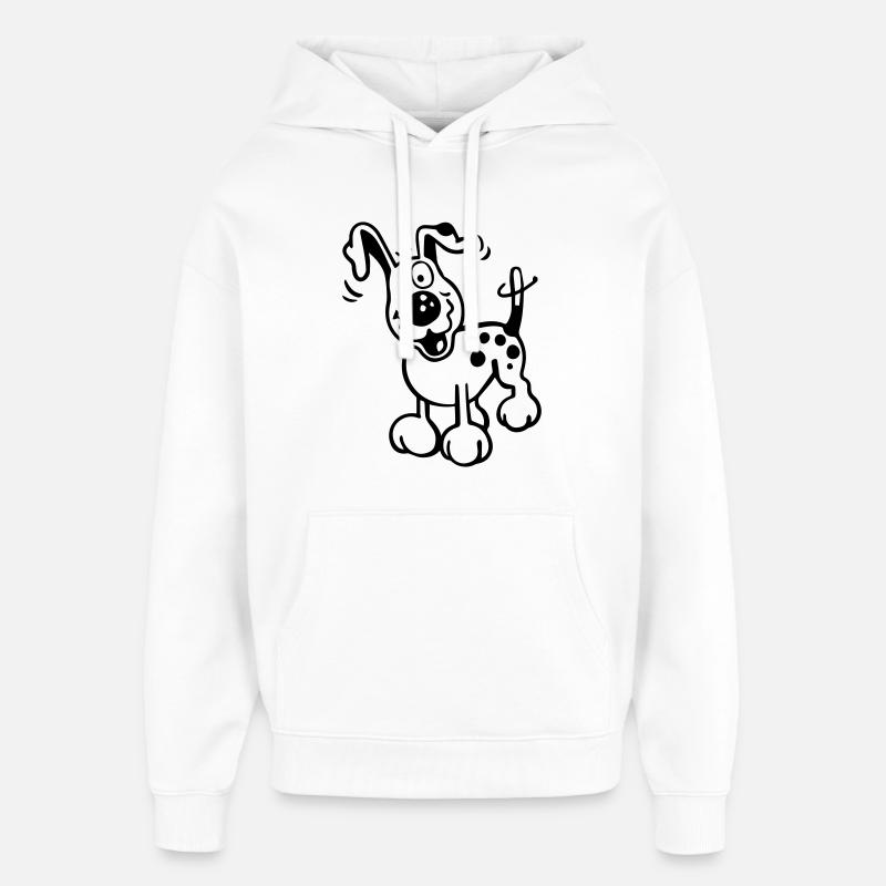Chien heureux - Sweat à capuche unisexe Stanley/Stella Oversized - blanc