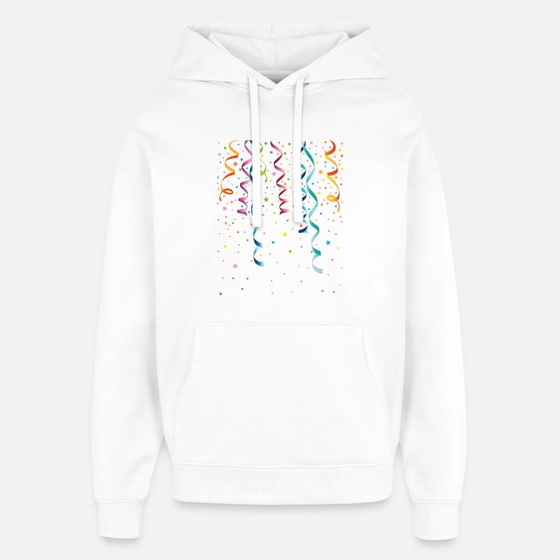 Silvester. Bunte Luftschlangen mit Konfetti. - Oversized Unisex Hoodie von Stanley/Stella - Weiß