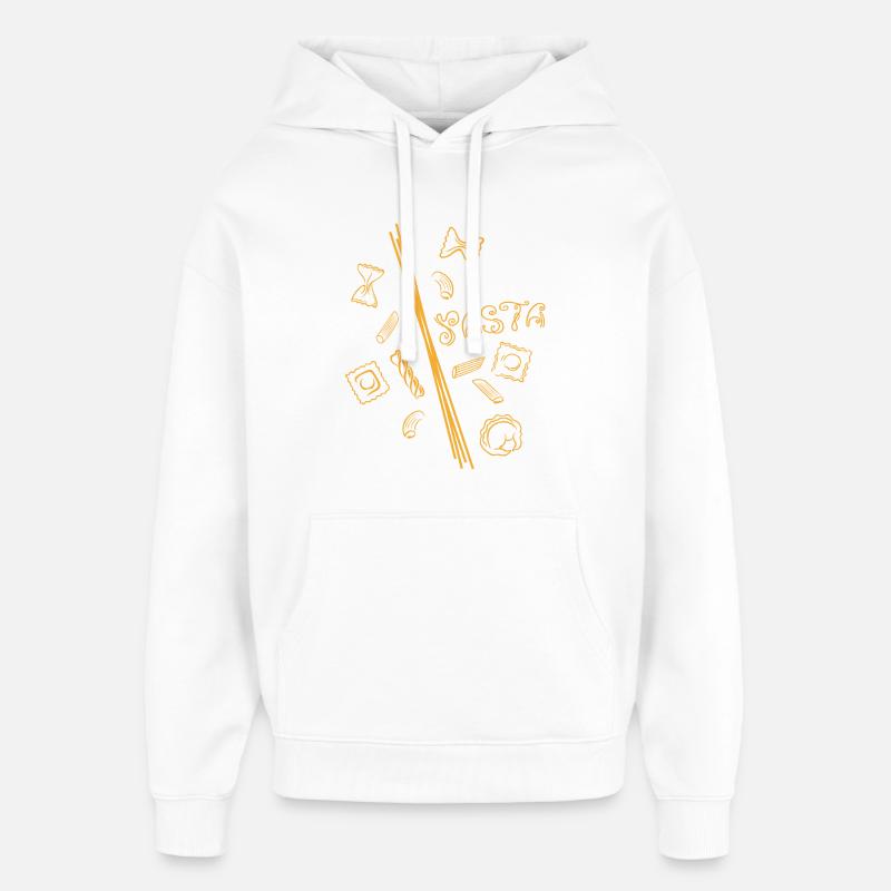 Pasta-Design mit Spaghetti & Nudelformen - Oversized Unisex Hoodie von Stanley/Stella - Weiß