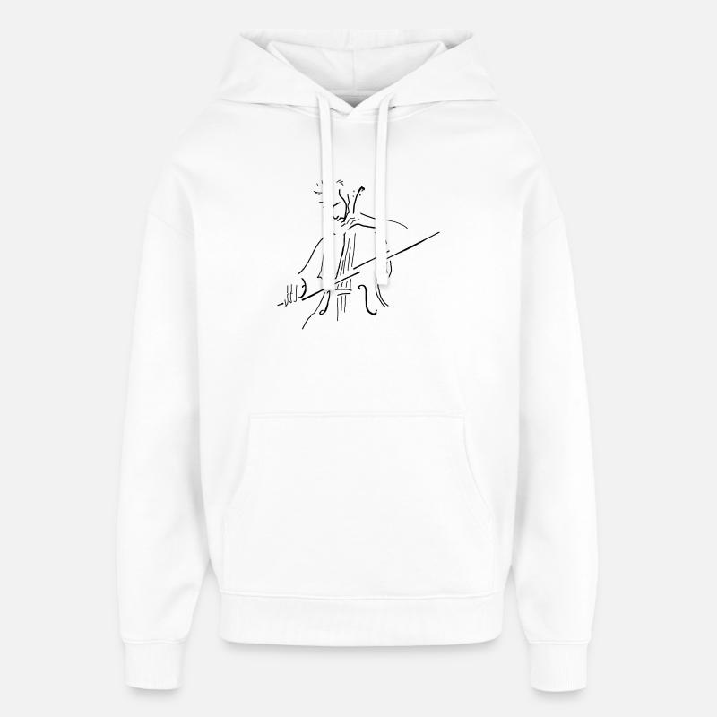 Violoncelliste pur scharz - Sweat à capuche unisexe Stanley/Stella Oversized - blanc