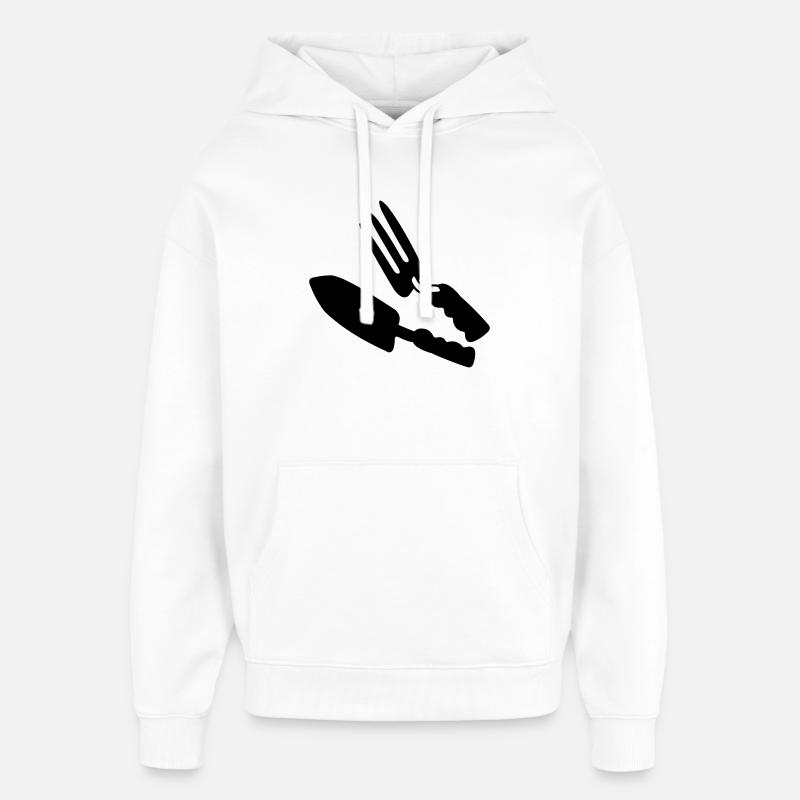 Outils de jardin shepje et râteau - Sweat à capuche unisexe Stanley/Stella Oversized - blanc
