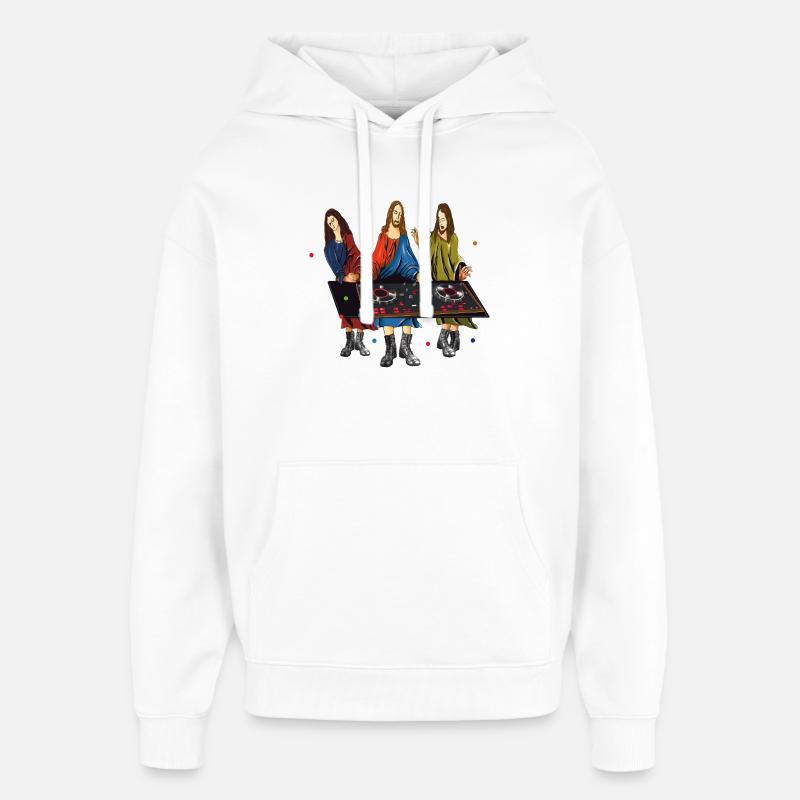 DJ Jésus - Sweat à capuche unisexe Stanley/Stella Oversized - blanc