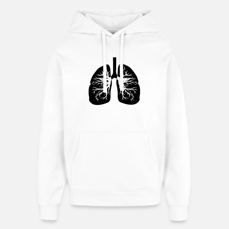 Poumons d’inhalothérapeute - Sweat à capuche unisexe Stanley/Stella Oversized - blanc