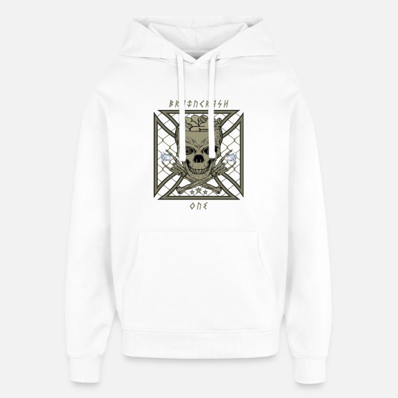 Brain Crash One - Sweat à capuche unisexe Stanley/Stella Oversized - blanc
