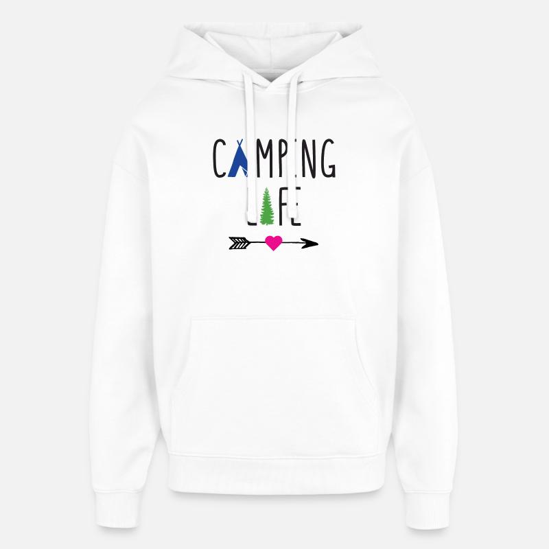 Vie de camping - Sweat à capuche unisexe Stanley/Stella Oversized - blanc