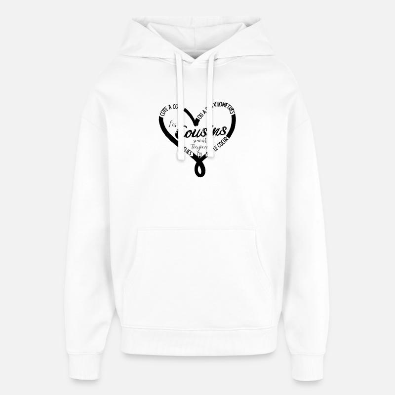 Les Cousins - Sweat à capuche unisexe Stanley/Stella Oversized - blanc