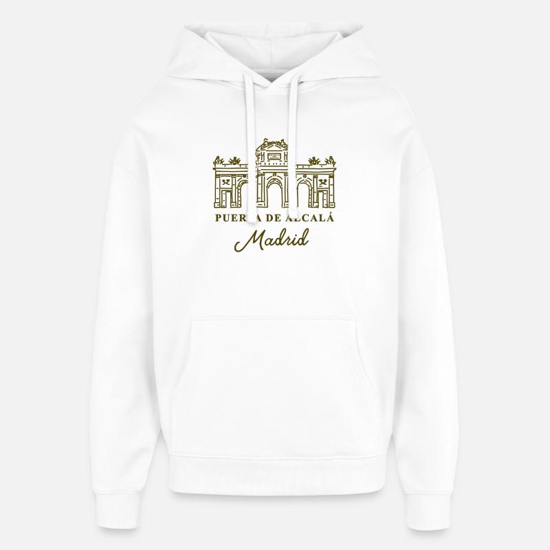 Puerta de Alcalá, Madrid, Spanien - Oversized Unisex Hoodie von Stanley/Stella - Weiß
