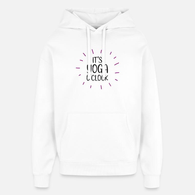 C’est Yoga O’clock - Sweat à capuche unisexe Stanley/Stella Oversized - blanc