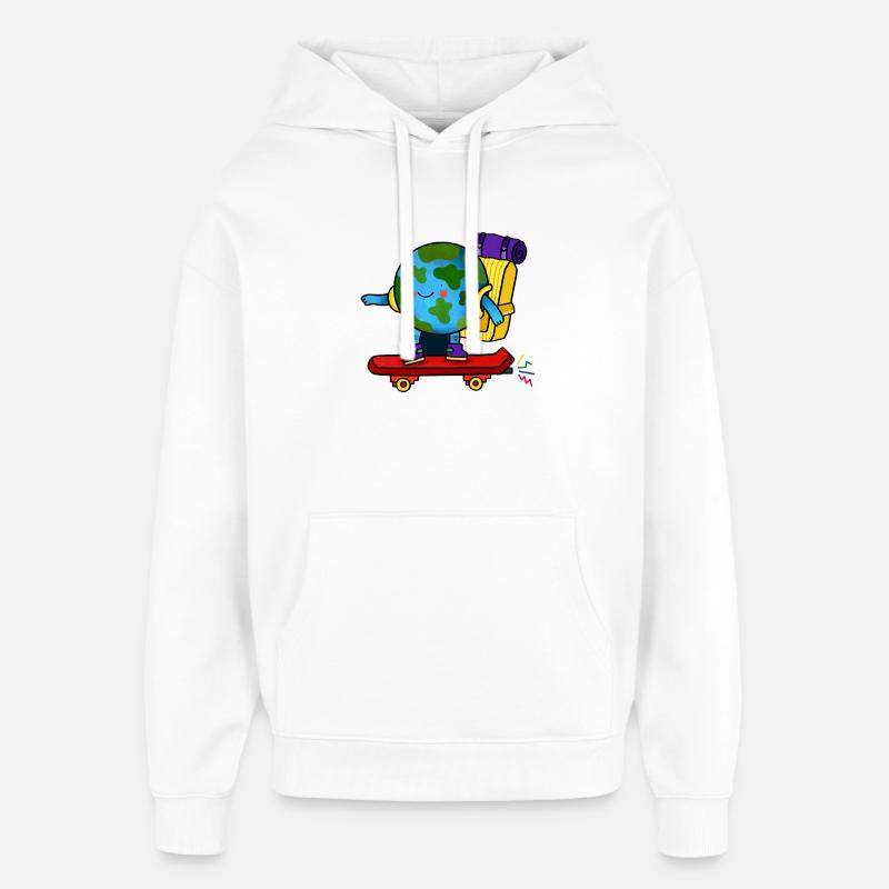 Terre Skateur Sac à Dos - Sweat à capuche unisexe Stanley/Stella Oversized - blanc